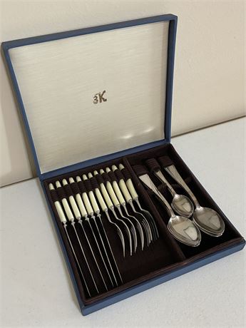 Stainless & Bakelite ~ Vintage Russian Flatware Service Set