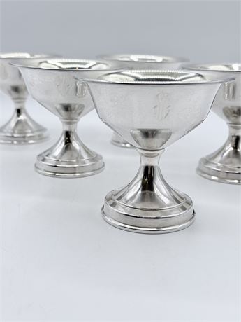 STERLING SILVER ~ Set of 5 Low Sherbet Set