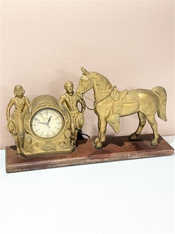 OXFORD ~ Metal Roy Rogers & Dale Evans Mantle Clock