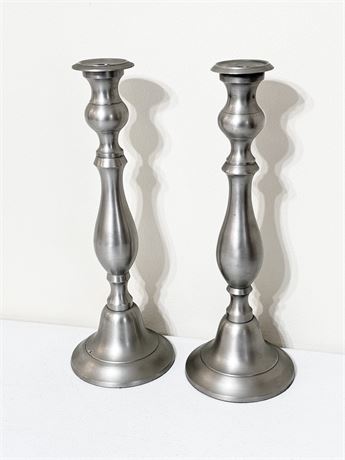 RESTORATION HARDWARE ~ Pair Pewter Weighted Candle Holders