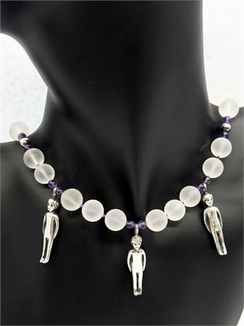 STERLING SILVER ~ MIGNON FAGET ~ Beaded Necklace