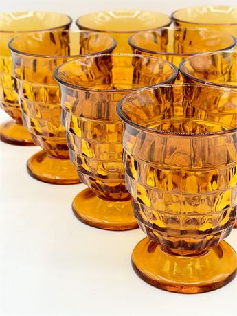 COLONY ~ Whitehall Amber ~ Footed Tumbler Set Of (8)