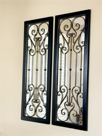 BOMBAY CO. ~ Pair (2) Iron Mirror Gate Panels