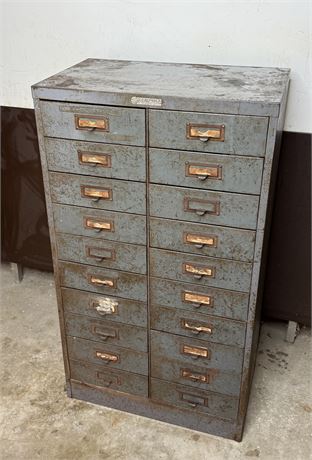 Vintage Steelmaster 20 Drawer Parts Cabinet and Everything in It