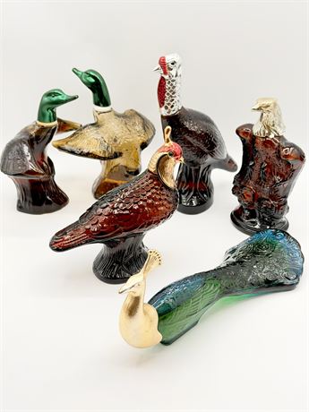 AVON ~ Vtg. Collection Of (6) Glass Bird Bottles