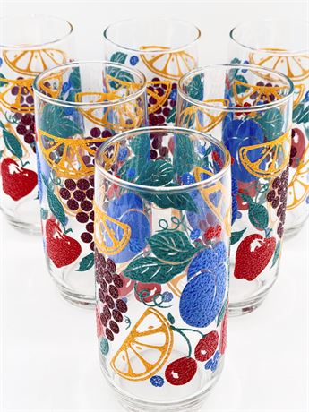 LIBBEY ~ Fanciful Fruit ~ Tumbler Glasses Set Of 6