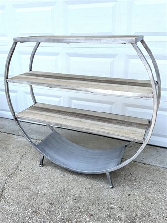3-Tier Round Shelf with Iron Frame