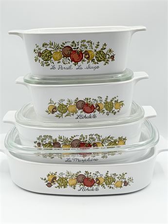 CORNING WARE ~ Spice Of Life ~ Set Of 4 Casserole Dishes