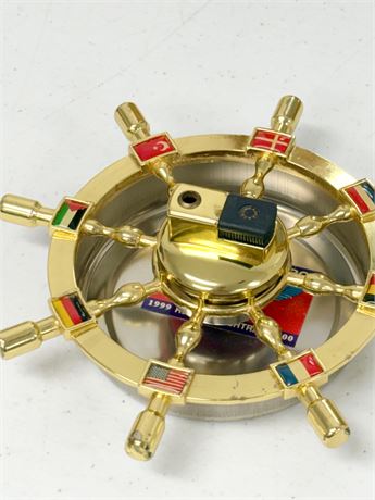 Metal Ship Wheel Lighter & Ashtray