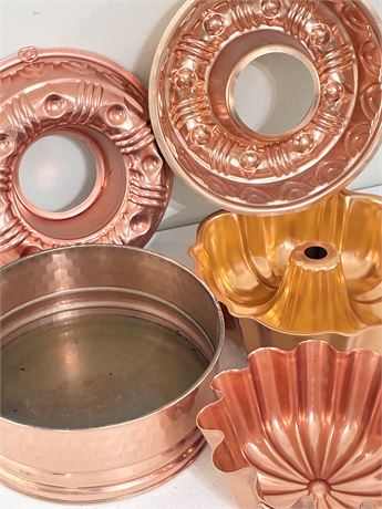 Lot of 5 Copper & Copper Colored Kitchen Items