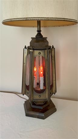 Vintage Tall Brass Candle Lamp