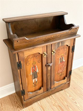 Vtg Solid Wood Farmhouse-Style Dry Sink Cabinet