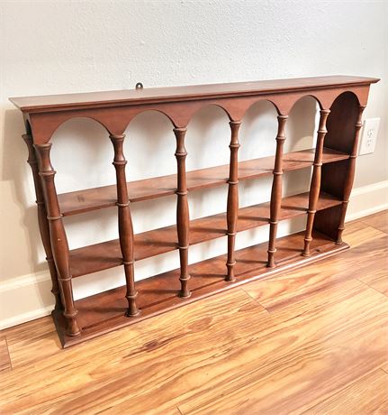 Vtg Solid Wood Wall-Mounted Display Rack