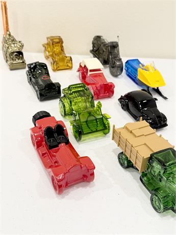 AVON ~ Vtg. Collection Of (10) Glass Car Bottles