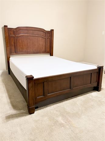 Queen Size Mission Style Cherry Finish Headboard & Footboard Only
