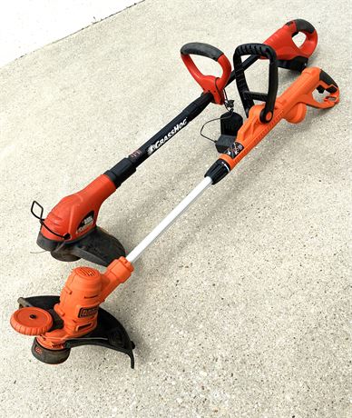 Set of 2 Black & Decker Weed Eaters - Electric and Battery w Charger