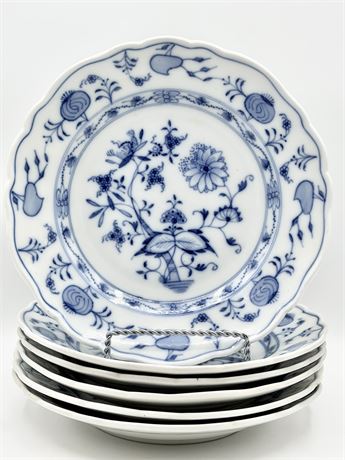 MEISSEN ~ Blue Onion (Oval Stamp) ~ (6) Salad Plates
