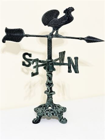 Vtg. Iron Tabletop Rooster Weathervane