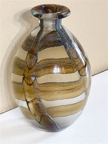 Hand-Blown Art Glass Vase