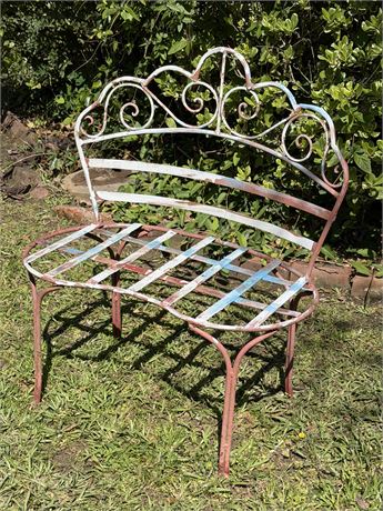 Child’s Painted Iron Garden Bench