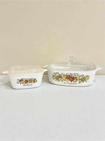 CORNING WARE ~ Set of (2) Spice O’ Life Casserole Dishes
