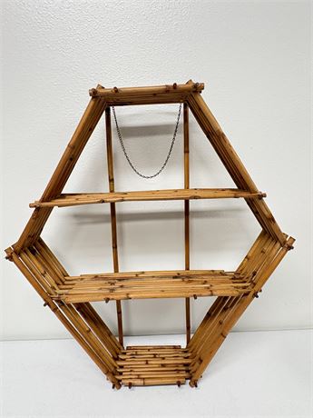 Vintage Bamboo Wall Shelf