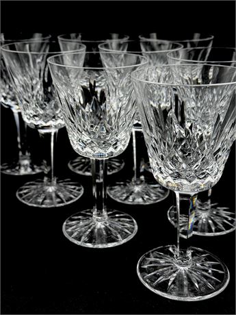WATERFORD ~ Lismore ~ Set Of 8 Claret Wine Glasses