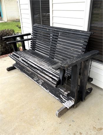 Wooden Porch Glider Bench