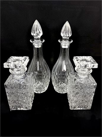 Set of 4 Crystal Decanters