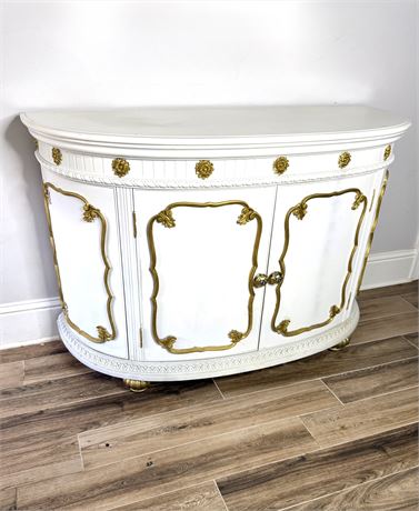 White with Gold Accents - Demilune Sideboard