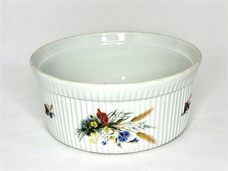Vintage BIA Cordon Bleu Pillivuyt Wildflower Round Casserole Dish