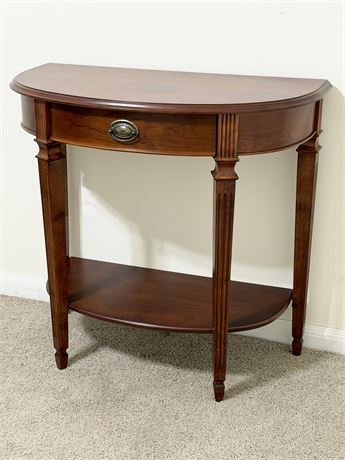 Solid Wood Demilune Accent Table
