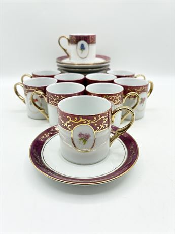 HALABI ~ Schwanzenberg ~ Demitasse Set ~ Service for 8