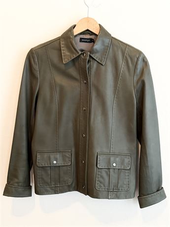 WOMYN ~ Women’s Med. Green Tailored Leather Jacket
