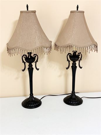 Pair (2) of Traditional Metal Table Lamps