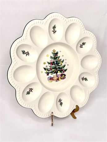Happy Holidays Deviled Egg Plate by Nikko