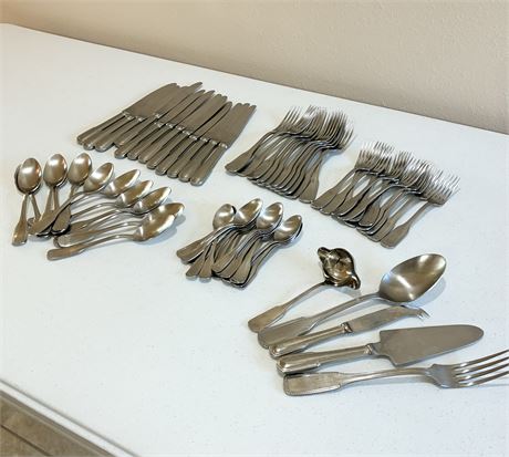 GUY DEGRENNE ~ Perles ~ Flatware Place Setting for 12 & 5-Piece Serving Set