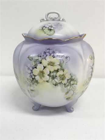 Andrea Lavender Floral Footed Ginger Jar