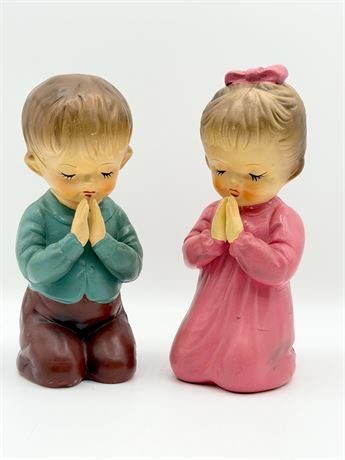 NORLEANS ~ Boy & Girl kneeling Praying Ceramic Figurines