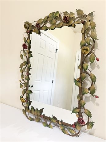 Hand Painted Metal / Iron Wall Mirror