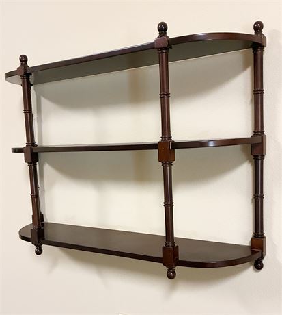 BOMBAY ~ Vtg Solid Wood Wall Shelf