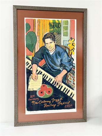 PAUL ROGERS ~ NOLA Jazz & Heritage Festival S/N Framed Poster