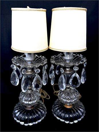Set of 2 Small Crystal Prism Lamps