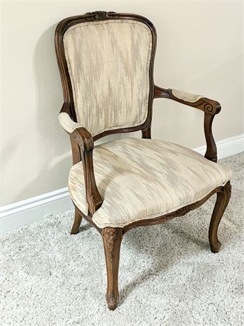 French Louis XV-Style Carved Walnut Armchair