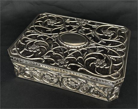 Vintage Godinger Jewelry Box with Red Velvet Interior