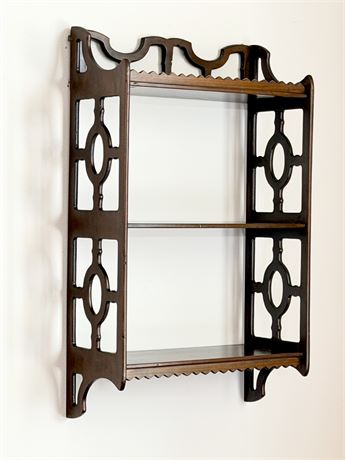 3-Tier Mahogany Wall Display Shelf