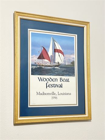 DON SCAFIDI ~ S/N Framed 1996 Wooden Boat Festival Madisonville, LA