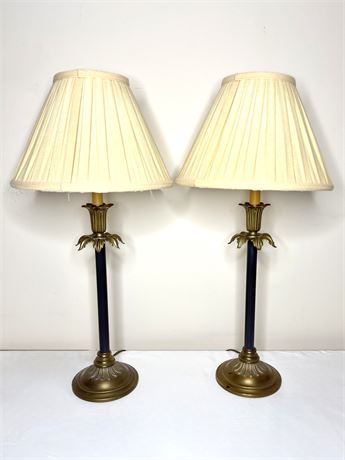 Set of 2 Brass Table Lamps
