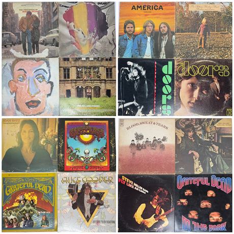 40 Vintage Record Albums -GOOD ONES- BobDylan-EltonJohn-Doors-GreatfulDead