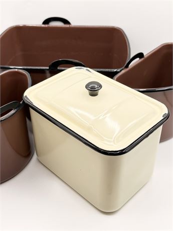 Enamelware  Containers ~ Set Of (4)